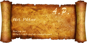 Abt Péter névjegykártya